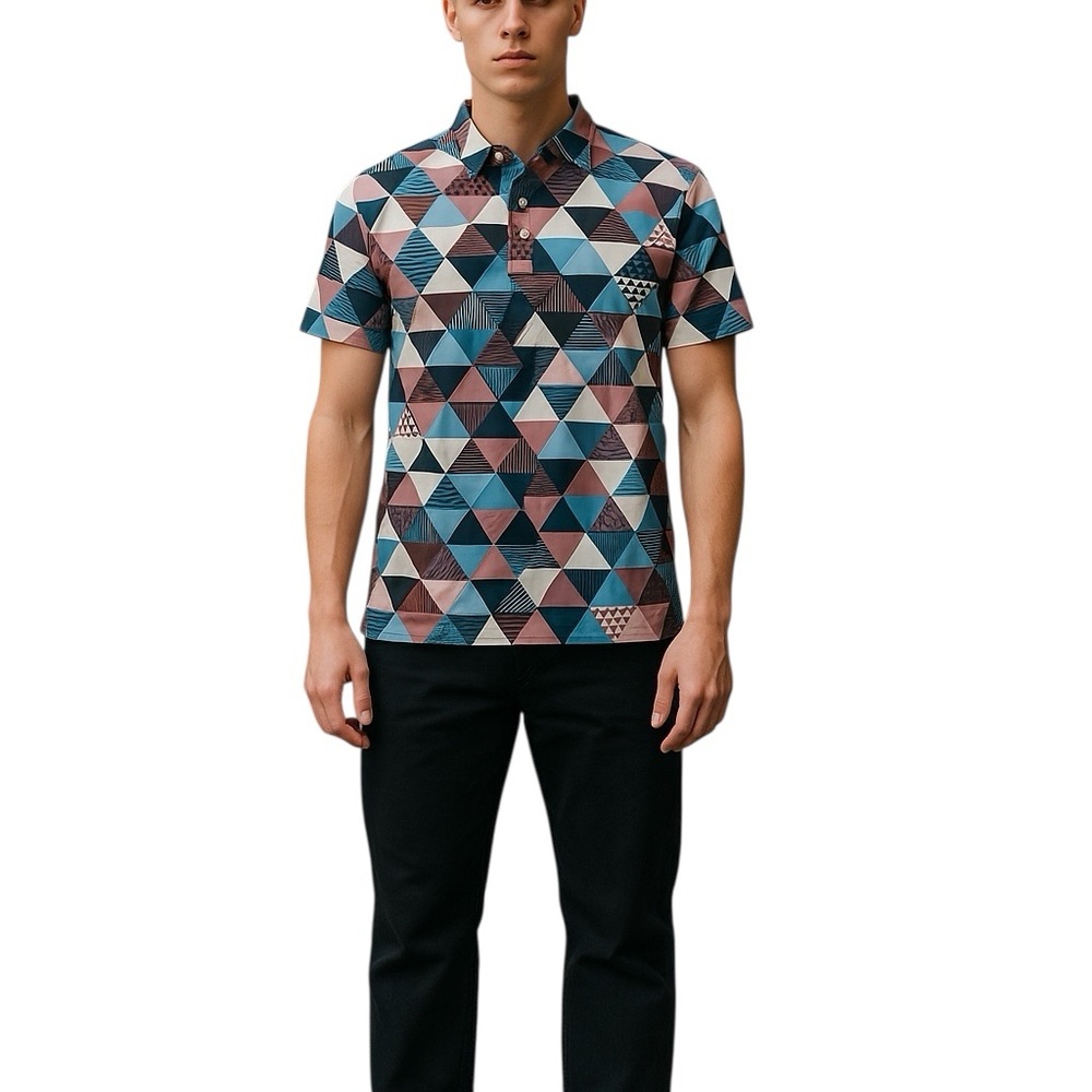 NEW Greenside Golf Polo Shirt Wedge Exotic Waves Printed Mens